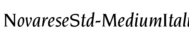 NovareseStd-MediumItalic font preview