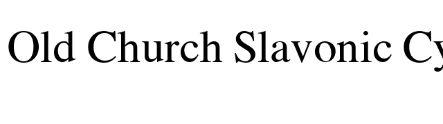 Old Church Slavonic Cyr font preview