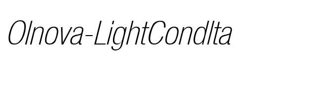 Olnova-LightCondIta font preview