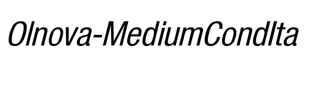 Olnova-MediumCondIta font preview