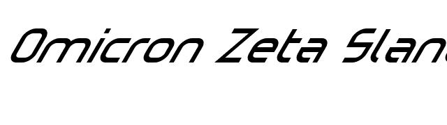 Omicron Zeta Slant font preview