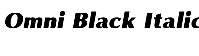 Omni Black Italic font preview