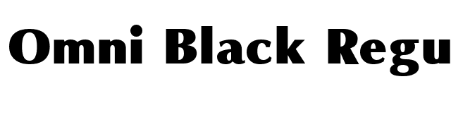 Omni Black Regular font preview