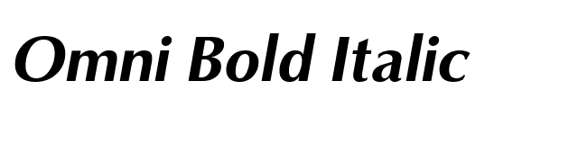 Omni Bold Italic font preview