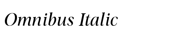 Omnibus Italic font preview