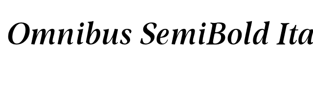 Omnibus SemiBold Italic font preview