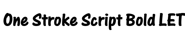 One Stroke Script Bold LET Plain font preview