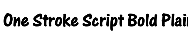 One Stroke Script Bold Plain font preview