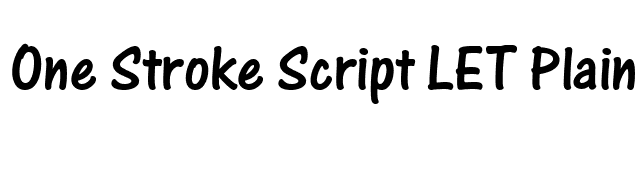 One Stroke Script LET Plain font preview