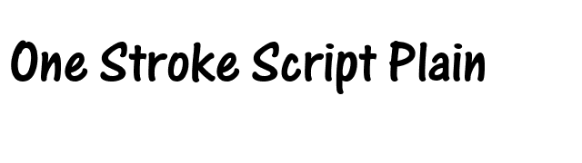 One Stroke Script Plain font preview