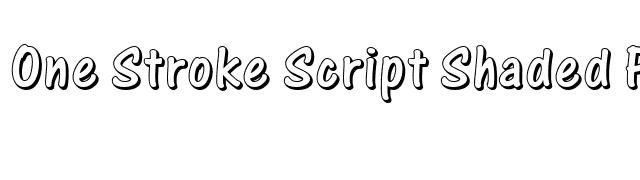 One Stroke Script Shaded Plain font preview