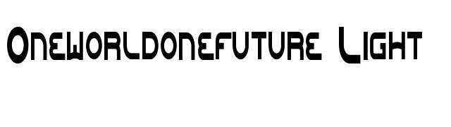 Oneworldonefuture Light font preview