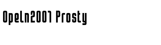 Opeln2001 Prosty font preview