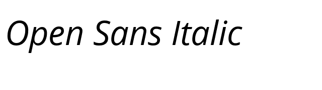 Open Sans Italic Font -