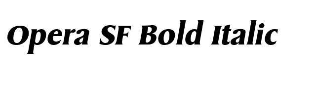 Opera SF Bold Italic font preview