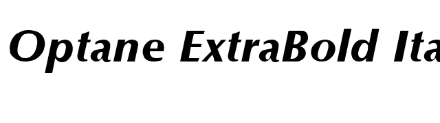 Optane ExtraBold Italic font preview