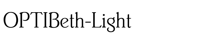 OPTIBeth-Light font preview