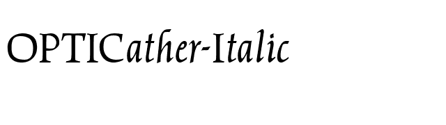 OPTICather-Italic font preview