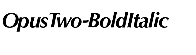 OpusTwo-BoldItalic font preview