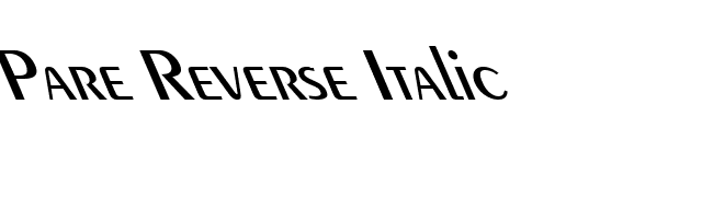 Pare Reverse Italic font preview