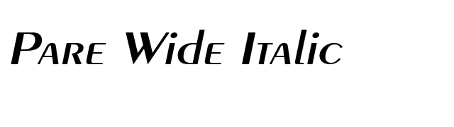 Pare Wide Italic font preview