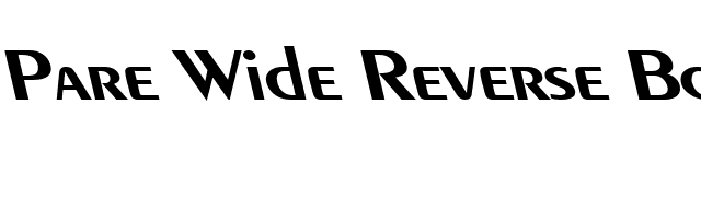 Pare Wide Reverse BoldItalic font preview