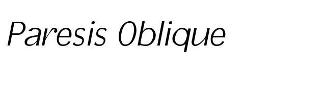 Paresis Oblique font preview