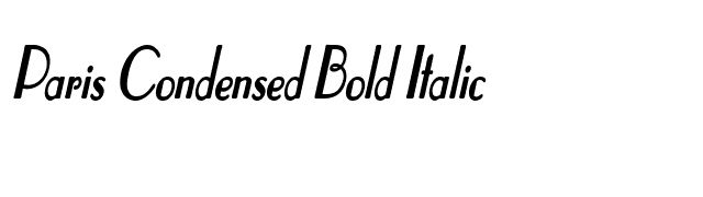 Paris Condensed Bold Italic font preview