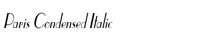 Paris Condensed Italic font preview