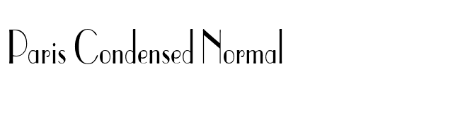 Paris Condensed Normal font preview