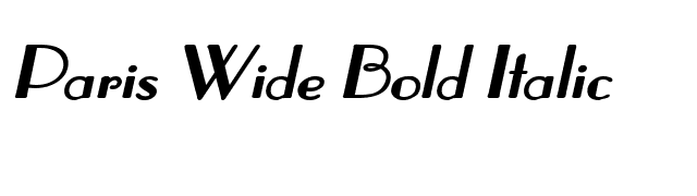 Paris Wide Bold Italic font preview