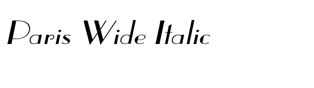 Paris Wide Italic font preview