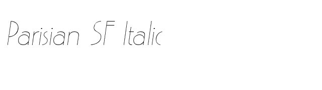 Parisian SF Italic font preview