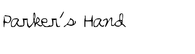 Parker's Hand font preview