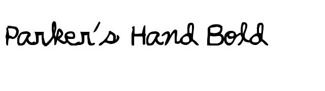 Parker's Hand Bold font preview