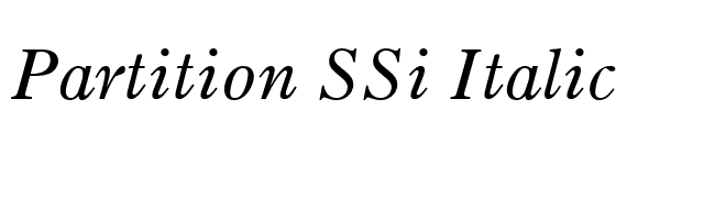 Partition SSi Italic font preview