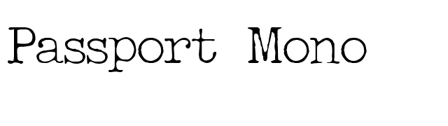 Passport Mono font preview