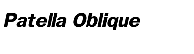 Patella Oblique font preview