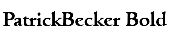 PatrickBecker Bold font preview