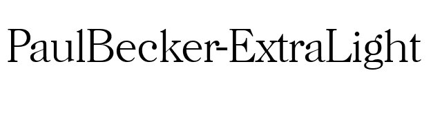 PaulBecker-ExtraLight font preview