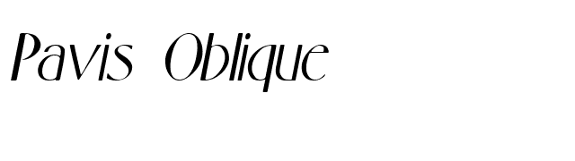 Pavis Oblique font preview