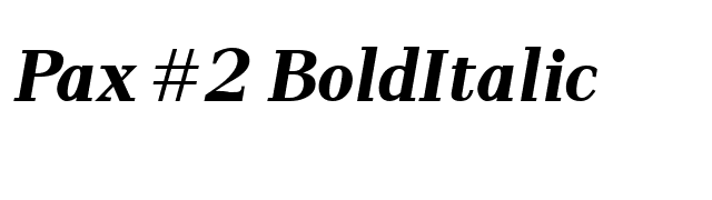 Pax #2 BoldItalic font preview