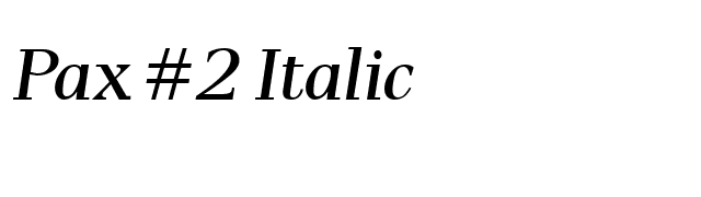 Pax #2 Italic font preview