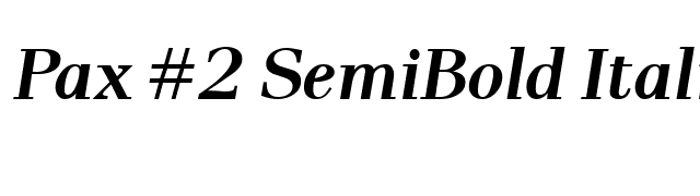 Pax #2 SemiBold Italic font preview