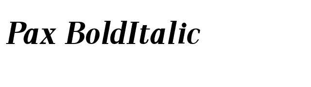 Pax BoldItalic font preview