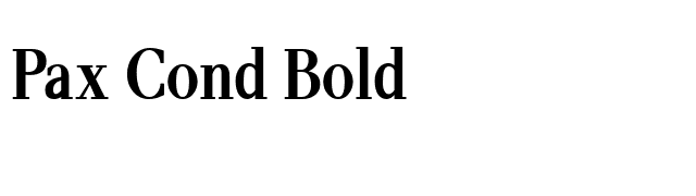 Pax Cond Bold font preview