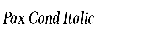 Pax Cond Italic font preview