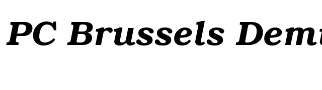 PC Brussels DemiItalic font preview