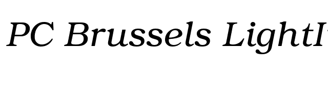 PC Brussels LightItalic font preview