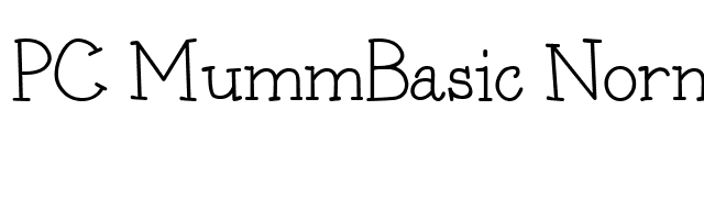 PC MummBasic Normal font preview